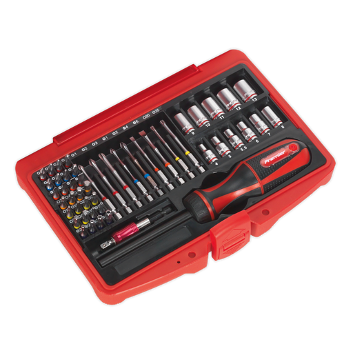 Sealey Premier Ratchet Screwdriver Set 51 Piece with 235mm Driver