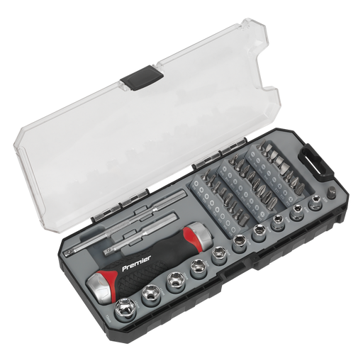 Sealey Premier Ratchet Screwdriver Socket & Bit Set 38 Piece AK64905