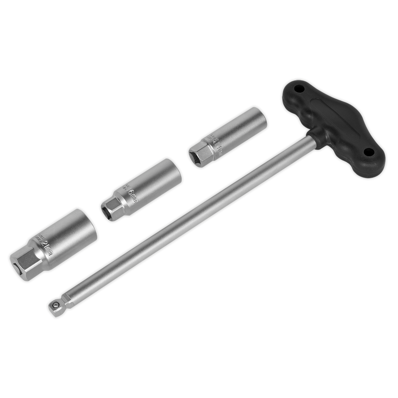 Sealey T-Bar Spark Plug Socket Set 3/8" Drive 4 Piece