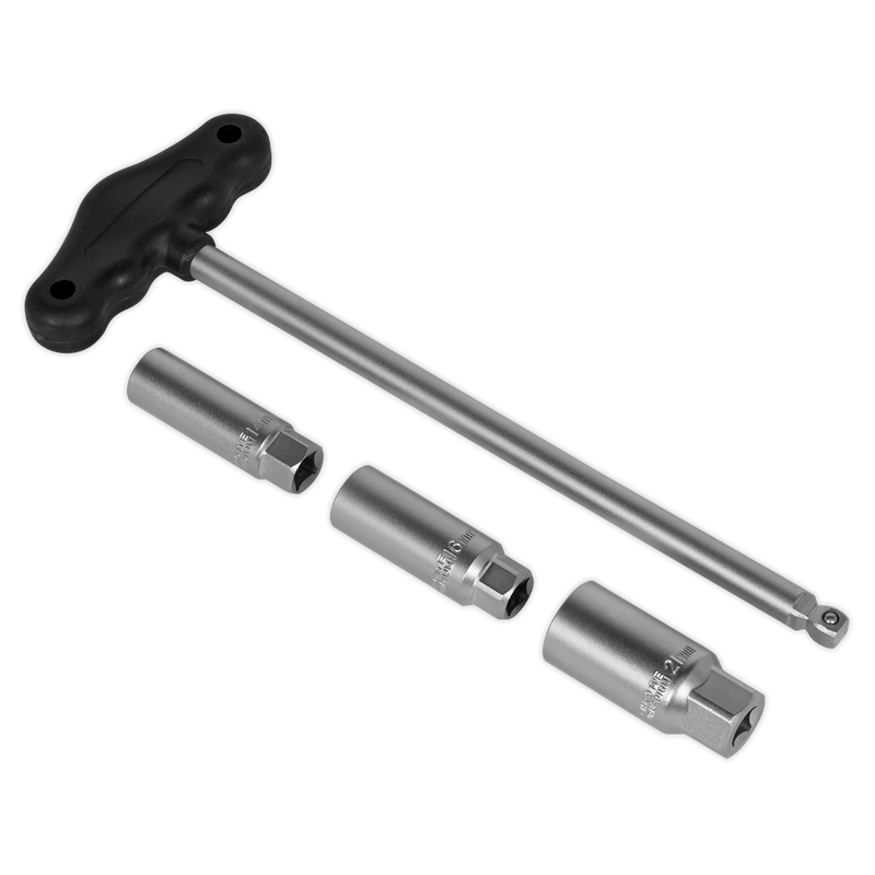 Sealey T-Bar Spark Plug Socket Set 3/8" Drive 4 Piece