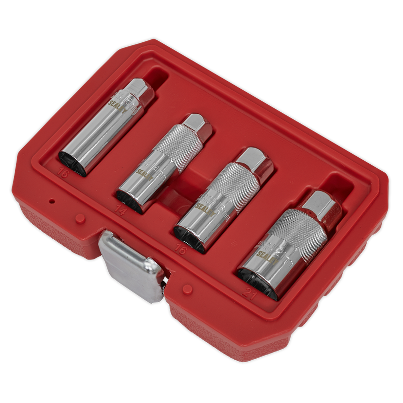 Sealey Spark Plug Socket Set 3/8"Sq Drive 4 Piece