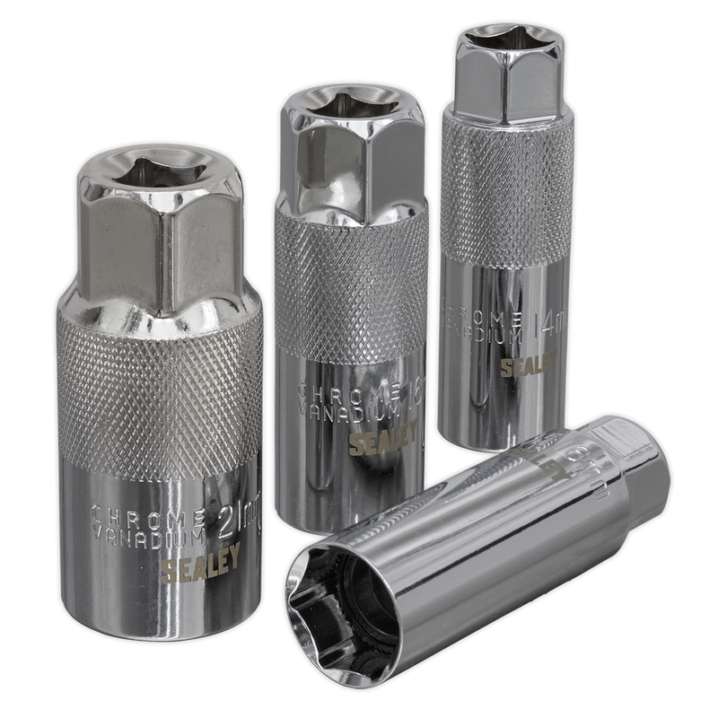 Sealey Spark Plug Socket Set 3/8"Sq Drive 4 Piece