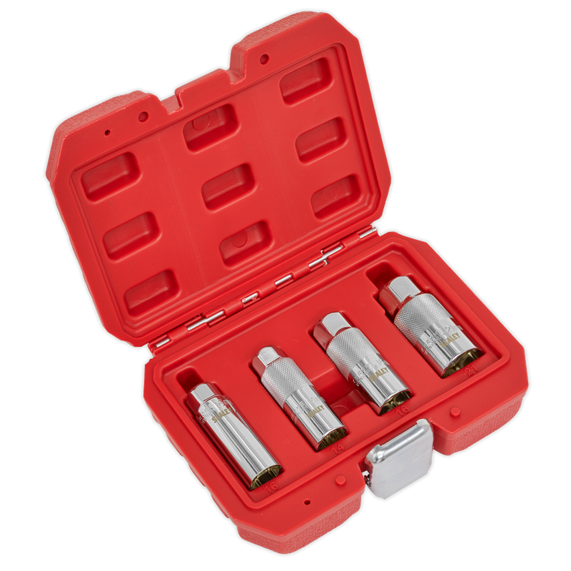 Sealey Magnetic Spark Plug Socket Set 3/8" Drive 4 Piece