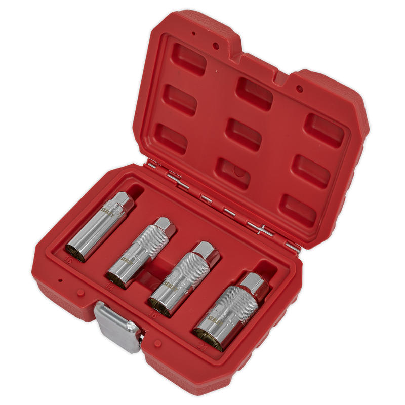 Sealey Magnetic Spark Plug Socket Set 3/8" Drive 4 Piece