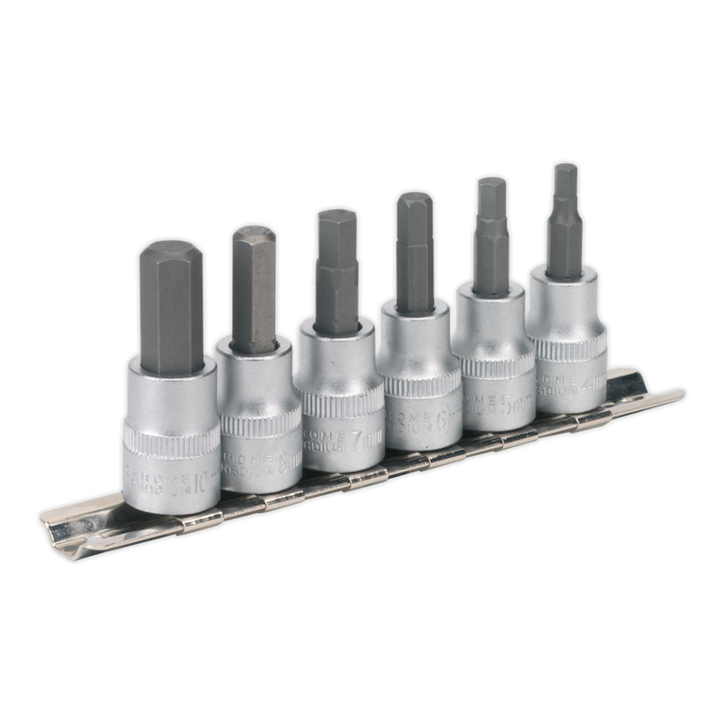 Sealey Premier Hex Key Socket Bit Set 3/8"Sq Drive 6 Piece