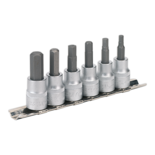 Sealey Premier Hex Key Socket Bit Set 3/8"Sq Drive 6 Piece