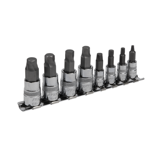 Sealey Premier Hex Socket Bit Set 1/4" & 3/8" Drive 8 Piece