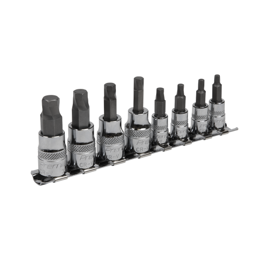 Sealey Premier Hex Socket Bit Set 1/4" & 3/8" Drive 8 Piece
