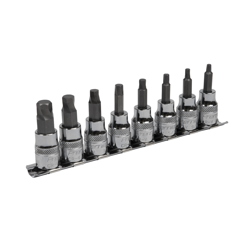 Sealey Premier Hex Socket Bit Set 3/8"Sq Drive 8 Piece