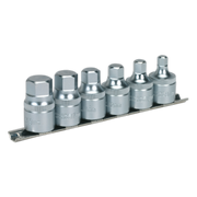 Sealey Premier Stubby Hex Socket Bit Set 1/2"Sq Drive 6 Piece