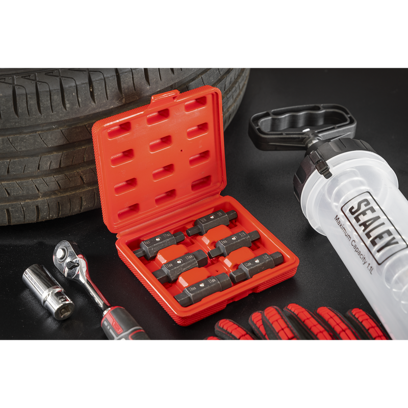 Sealey Double End Oil Drain Plug Key Set 6 Piece