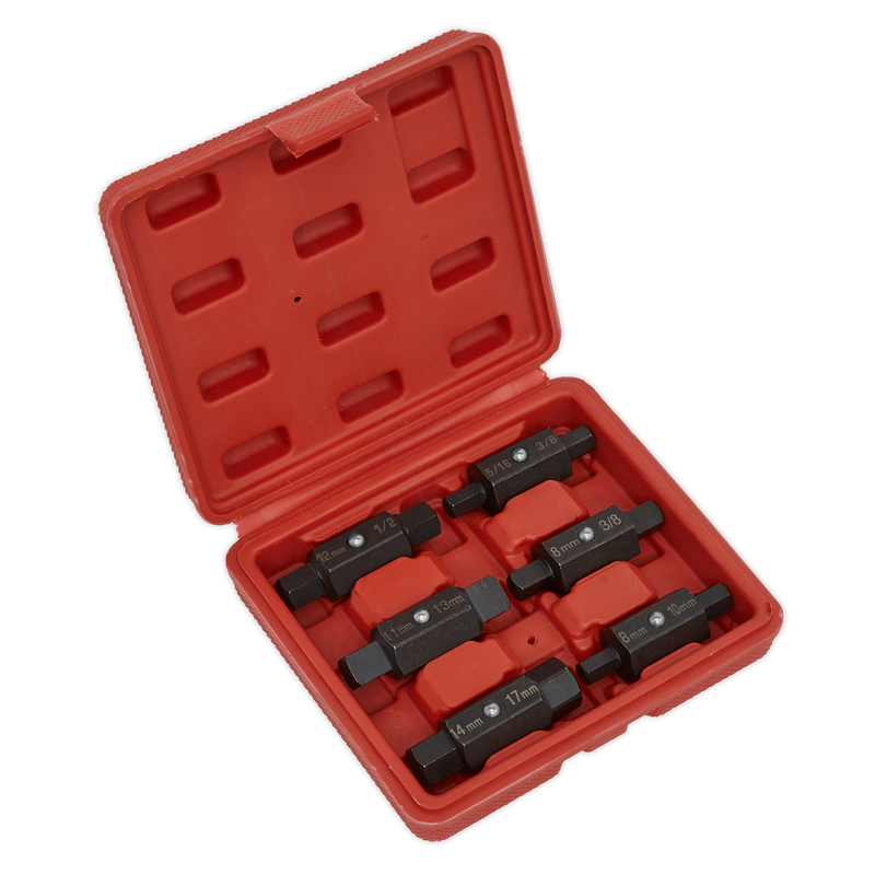 Sealey Double End Oil Drain Plug Key Set 6 Piece