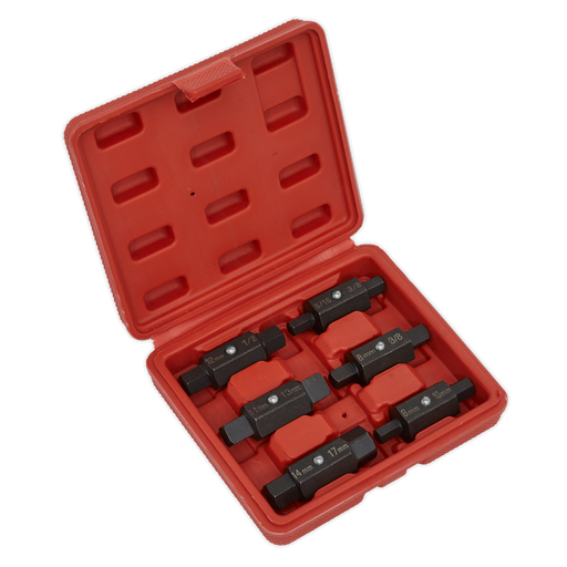 Sealey Double End Oil Drain Plug Key Set 6 Piece