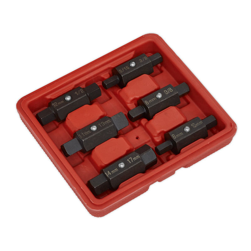 Sealey Double End Oil Drain Plug Key Set 6 Piece