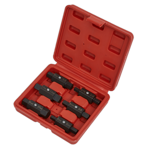 Sealey Double End Oil Drain Plug Key Set 6 Piece