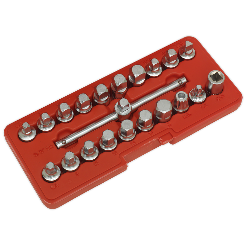Sealey Oil Drain Plug Key Set 21 Piece 3/8" Square Drive