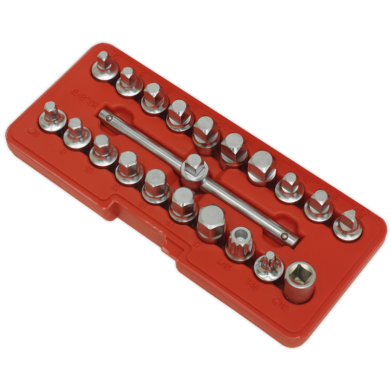 Sealey Oil Drain Plug Key Set 21 Piece 3/8" Square Drive