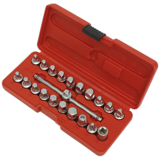 Sealey Oil Drain Plug Key Set 21 Piece 3/8" Square Drive