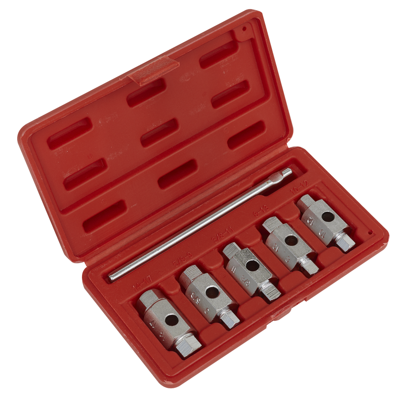 Sealey Double End Drain Key Set 6 Piece - Hex & Square Sizes