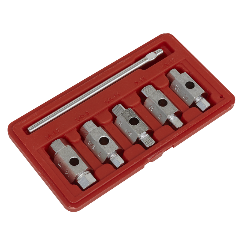 Sealey Double End Drain Key Set 6 Piece - Hex & Square Sizes