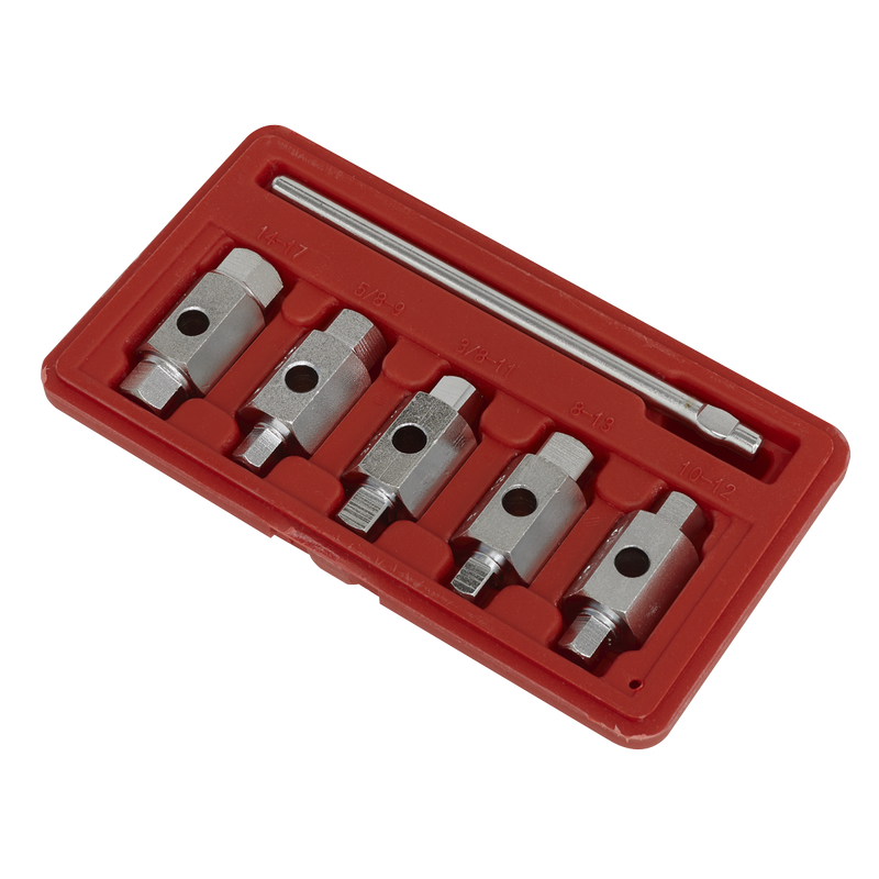 Sealey Double End Drain Key Set 6 Piece - Hex & Square Sizes