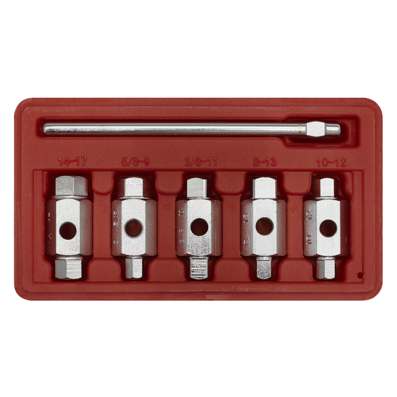 Sealey Double End Drain Key Set 6 Piece - Hex & Square Sizes