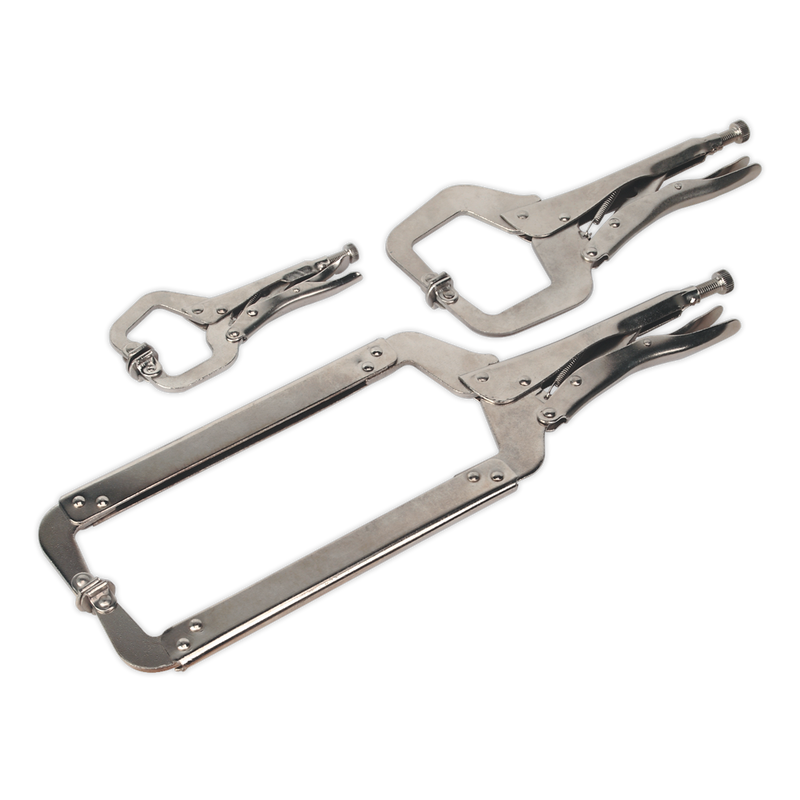 Sealey C-Clamp Set 3 Piece 170-450mm Heat Treated Steel