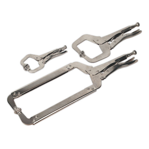 Sealey C-Clamp Set 3 Piece 170-450mm Heat Treated Steel