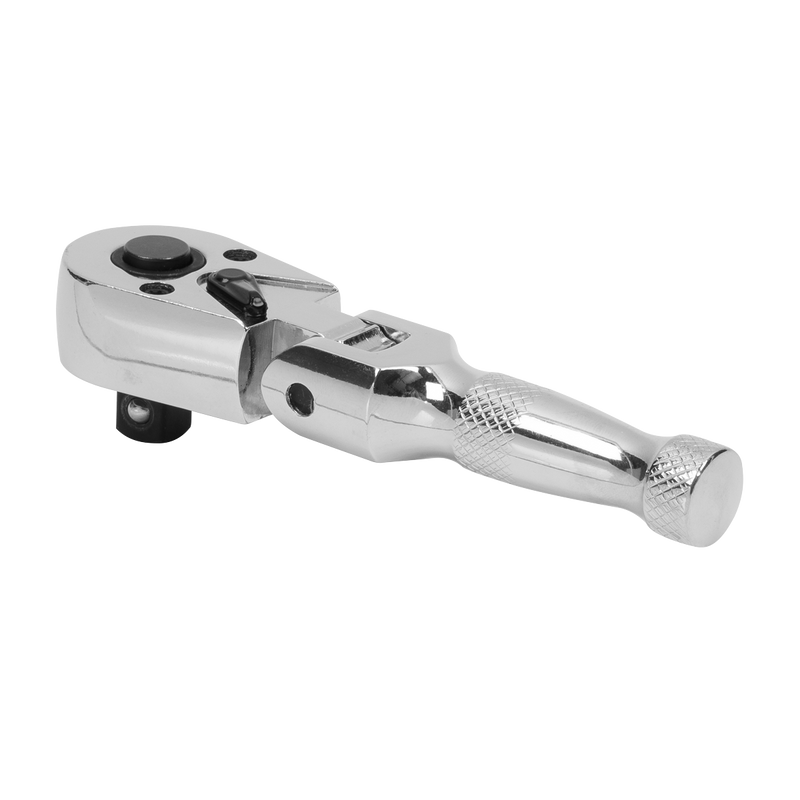 Sealey Premier Stubby Flexi-Head Ratchet Wrench 1/4" Drive 100mm