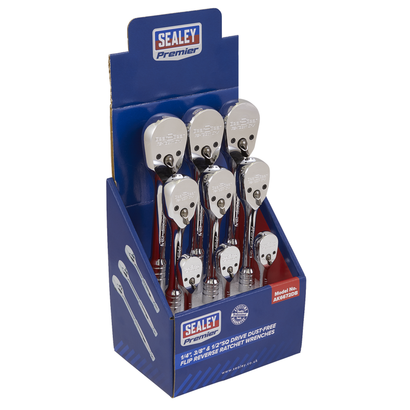 Sealey Premier Ratchet Wrench Set 1/4" 3/8" 1/2"Sq Drive