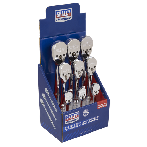 Sealey Premier Ratchet Wrench Set 1/4" 3/8" 1/2"Sq Drive