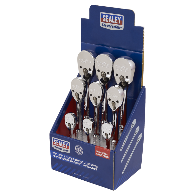 Sealey Premier Ratchet Wrench Set 1/4" 3/8" 1/2"Sq Drive