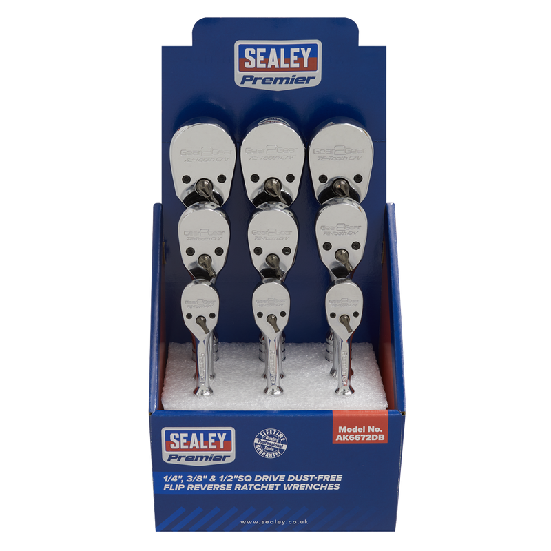 Sealey Premier Ratchet Wrench Set 1/4" 3/8" 1/2"Sq Drive
