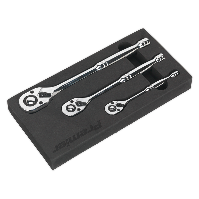 Sealey Premier Ratchet Wrench Set 1/2" Drive 72-Tooth AK6672