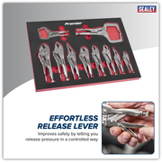 Sealey Premier Locking Pliers Set 10 Piece with Foam Tray AK6802