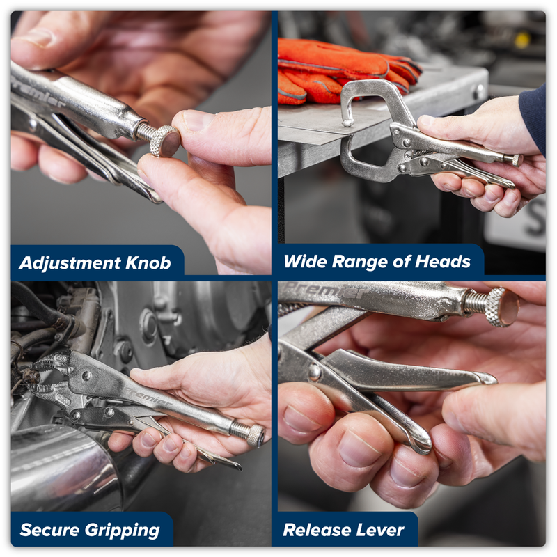 Sealey Premier Locking Pliers Set 10 Piece with Foam Tray AK6802