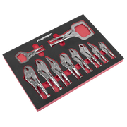 Sealey Premier Locking Pliers Set 10 Piece with Foam Tray AK6802