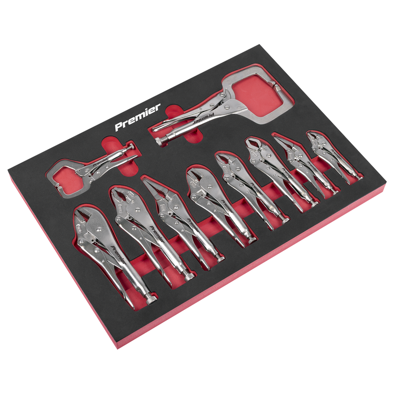 Sealey Premier Locking Pliers Set 10 Piece with Foam Tray AK6802
