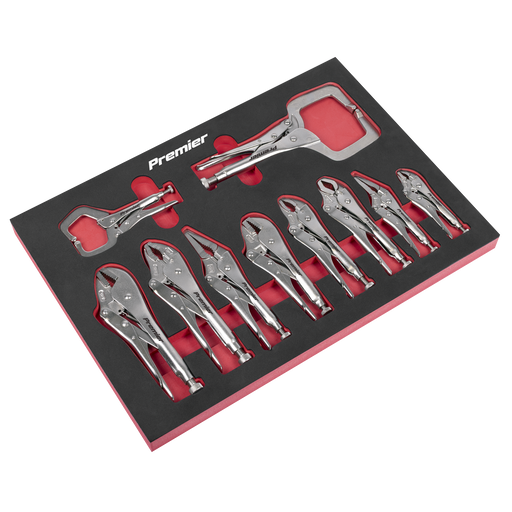 Sealey Premier Locking Pliers Set 10 Piece with Foam Tray AK6802