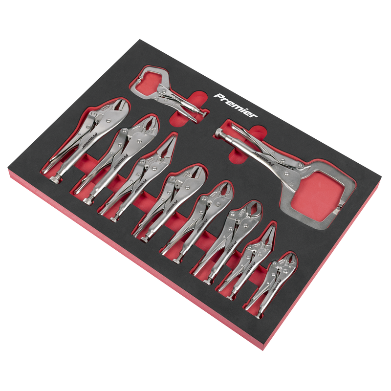 Sealey Premier Locking Pliers Set 10 Piece with Foam Tray AK6802