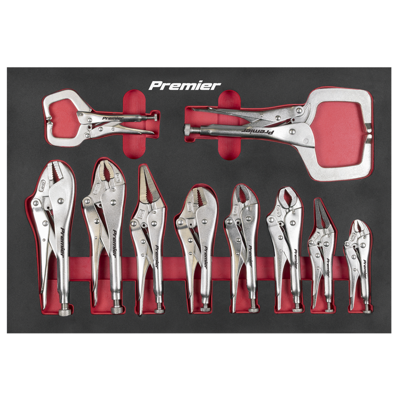 Sealey Premier Locking Pliers Set 10 Piece with Foam Tray AK6802