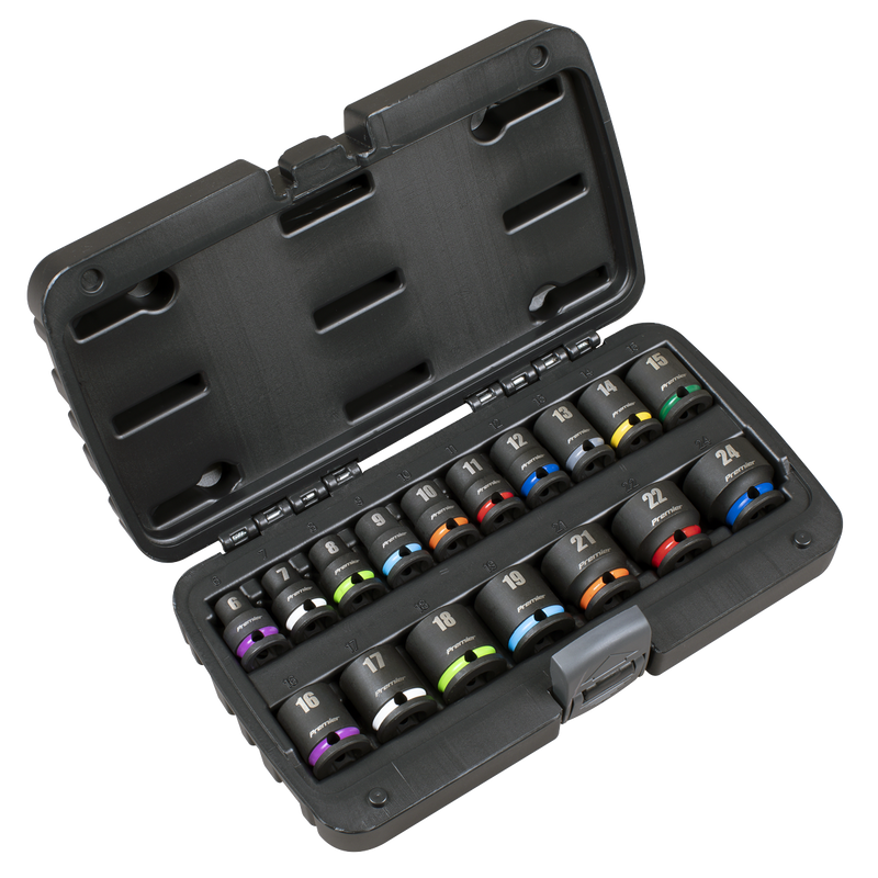 Sealey Premier Impact Socket Set 3/8" Drive 17 Piece