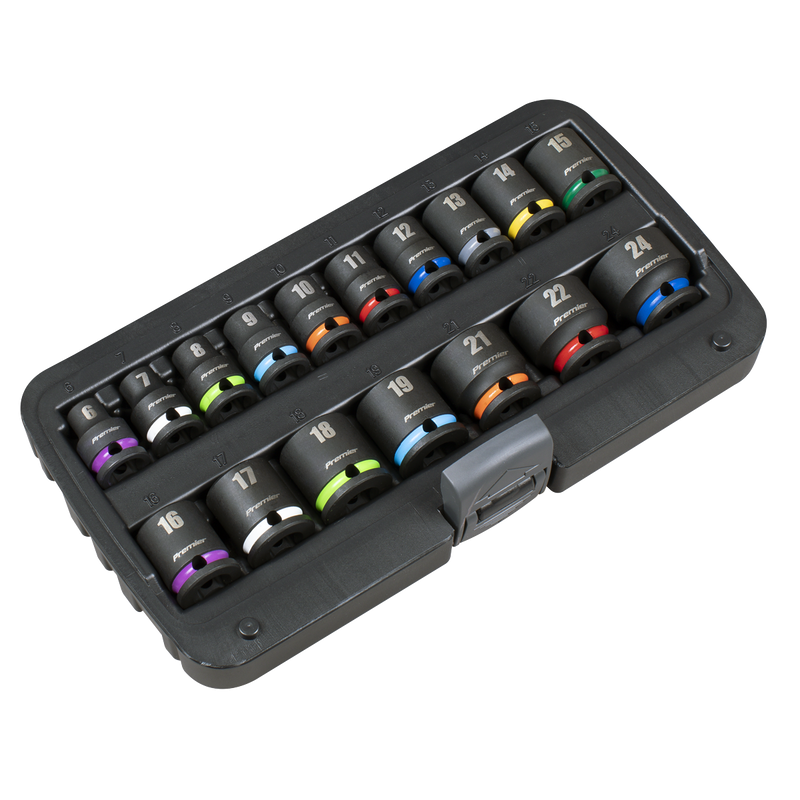 Sealey Premier Impact Socket Set 3/8" Drive 17 Piece