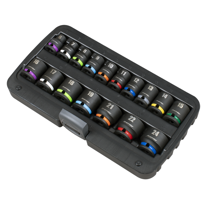 Sealey Premier Impact Socket Set 3/8" Drive 17 Piece