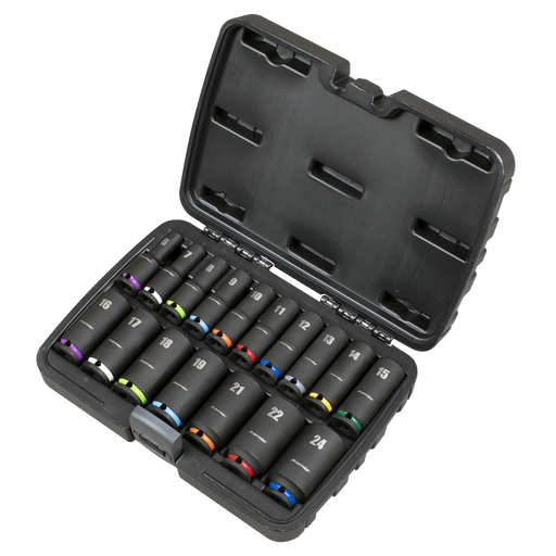 Sealey Premier Deep Impact Socket Set 3/8” Sq Drive 17 Piece