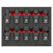 Sealey Premier Universal Joint Impact Socket Set 3/8" Drive 10 Piece