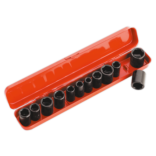 Sealey Premier Impact Socket Set 3/8" Sq Drive 12 Piece