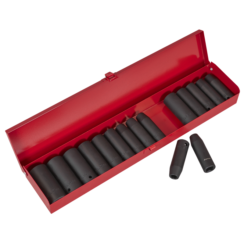 Sealey Premier Deep Impact Socket Set 1/2"Sq Drive 16 Piece