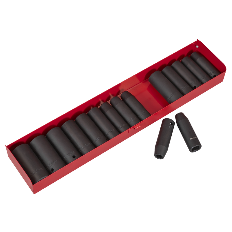 Sealey Premier Deep Impact Socket Set 1/2"Sq Drive 16 Piece