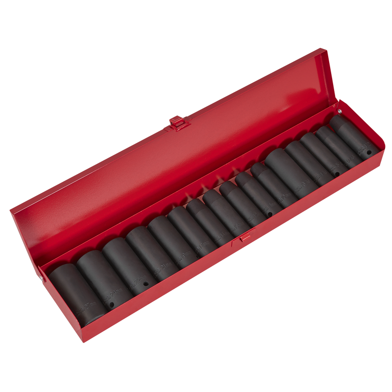 Sealey Premier Deep Impact Socket Set 1/2"Sq Drive 16 Piece